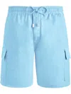 Vilebrequin Mens Santorin Baie Drawstring-waist Straight Leg Regular-fit Linen Shorts In Blue