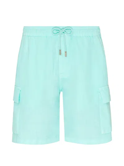 Vilebrequin Cargo-pocket Linen Bermuda Shorts In Blue