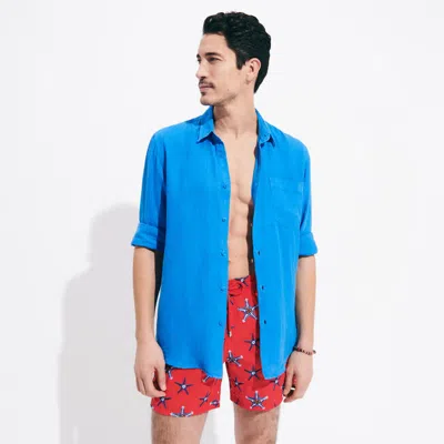 Vilebrequin Caroubis Blue Linen Shirt