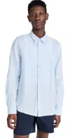 Vilebrequin Caroubis Linen Shirt Bleu Ciel In Bleu Ciel