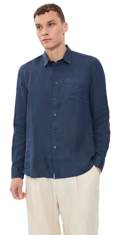 Vilebrequin Caroubis Linen Shirt Bleu Marine