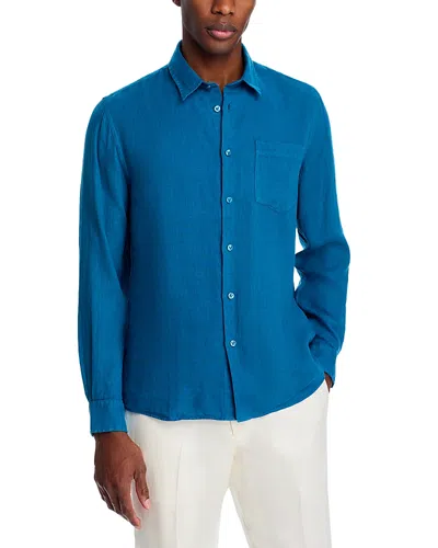 Vilebrequin Caroubis Linen Shirt In Blue