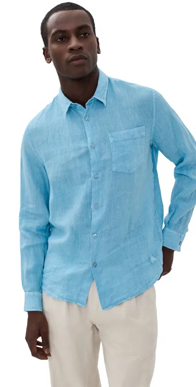 Vilebrequin Caroubis Linen Shirt Larimar