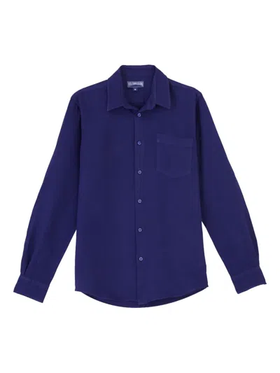 Vilebrequin Caroubis Long-sleeve Shirt In Blue