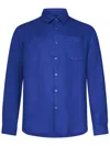 Vilebrequin Solid Linen Shirt In Blue