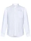 Vilebrequin White Linen Shirt With Turtle Embroidery In White