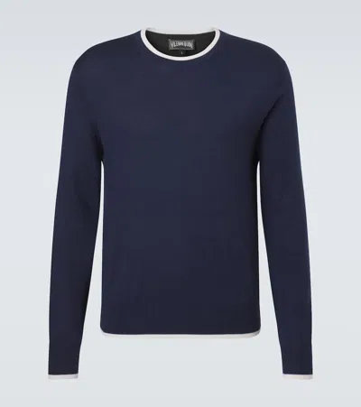Vilebrequin Cashmere, Wool And Silk Sweater In Blue
