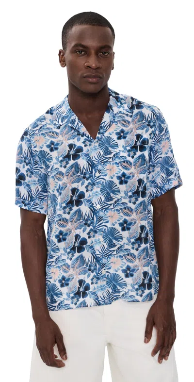 Vilebrequin Charli Camp Shirt Blanc In Blue