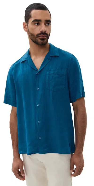 Vilebrequin Charli Linen Camp Shirt Paon
