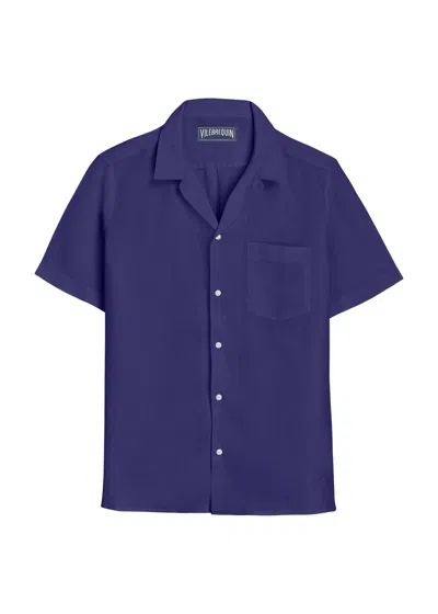 Vilebrequin Charli Linen Short Sleeve Shirt Midnight Blue