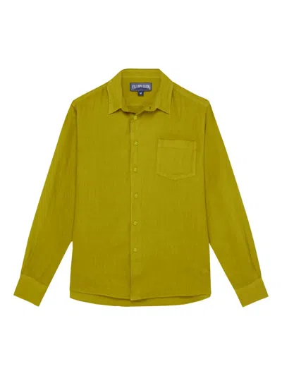 Vilebrequin Chest-pocket Embroidered Shirt In Green