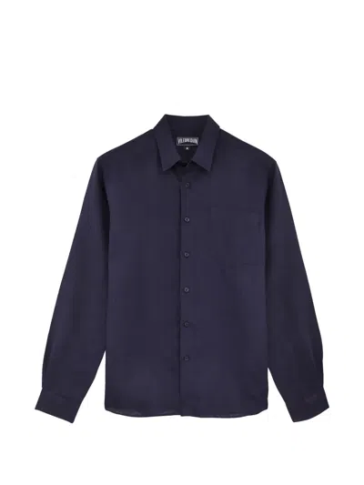 Vilebrequin Chest-pocket Linen Shirt In Blue