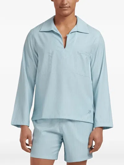 Vilebrequin Chest-pocket Shirt In Blue