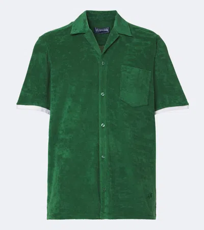 Vilebrequin Clarck Cotton-blend Terry Shirt In Green
