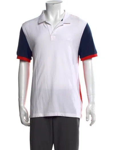 Pre-owned Vilebrequin Colorblock Pattern Short Sleeve Shirt In Red/white