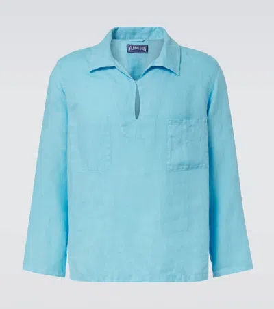 Vilebrequin Comores Linen Shirt In Blue
