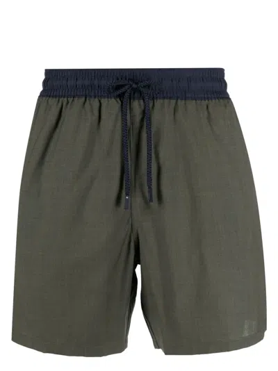 Vilebrequin Contrast-waistband Drawstring Swim Shorts In Green