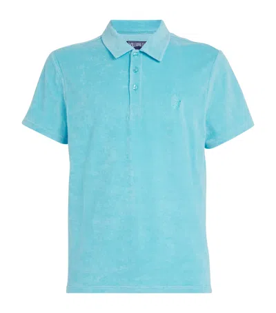 Vilebrequin Cotton-blend Terry Phoenix Polo Shirt In Blue