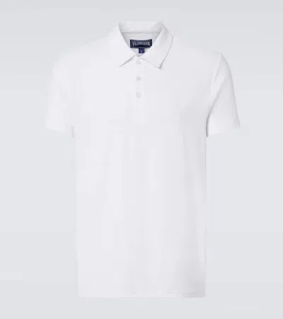 Vilebrequin Cotton-blend Terry Polo Shirt In Blanc