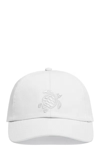 Vilebrequin Cotton Cap With Embroidered Turtle In White