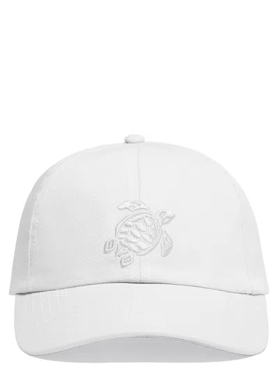 Vilebrequin Cotton Cap With Embroidered Turtle In White