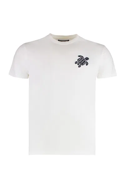 Vilebrequin Turtle Organic Cotton Embroidered T-shirt In White