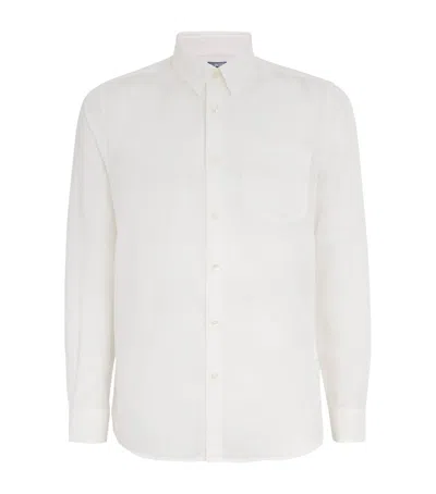 Vilebrequin Cotton-linen Embroidered Caroubis Shirt In White