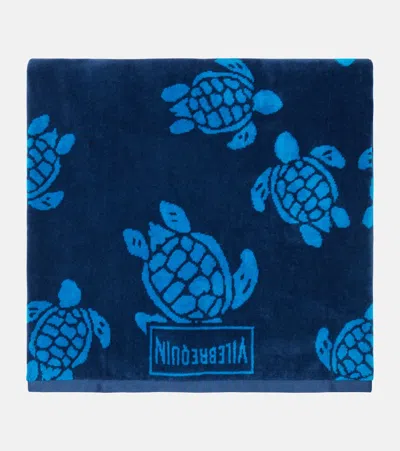Vilebrequin Cotton Terry Jacquard Beach Towel In Blue