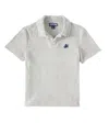 Vilebrequin Kids' Cotton Terry Polo Shirt In Gris Chine