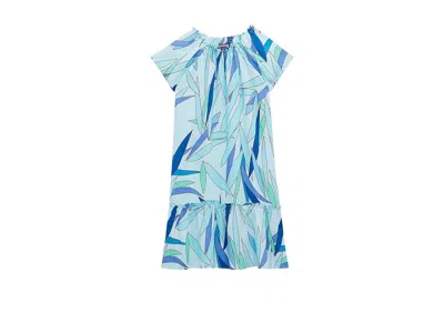 Vilebrequin Kids' Girl's Textured Fab Printed Dress In Thalassa