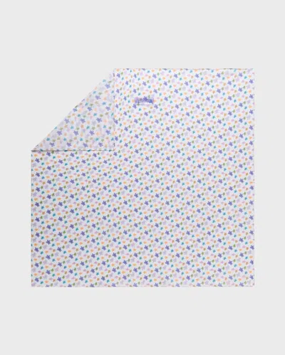 Vilebrequin Cotton Voile Scarf Micro Ronde Des Tortues In White