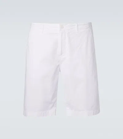 Vilebrequin Cotton-blend Satin Bermuda Shorts In White