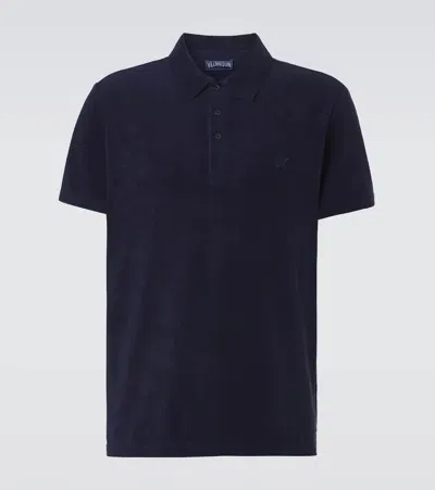 Vilebrequin Cotton-blend Terry Polo Shirt In Blue