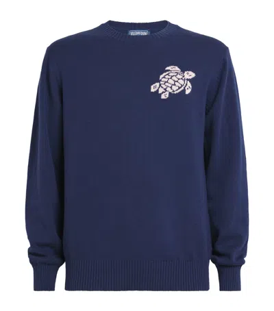 Vilebrequin Cotton-cashmere Turtle Rayol Sweater In Navy
