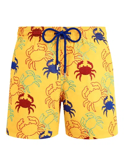 Vilebrequin Crab-embroidered Swim Shorts In Orange