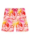 Vilebrequin Kids' Crab Ballons Ultra-light And Packable Swim Shorts In Pink