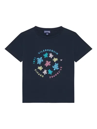 Vilebrequin Crew-neck Printed T-shirt In Blue