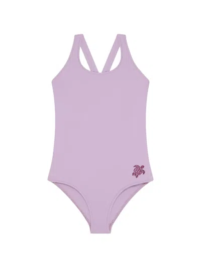 Vilebrequin Kids' Cross-back Swimsuit In Purple