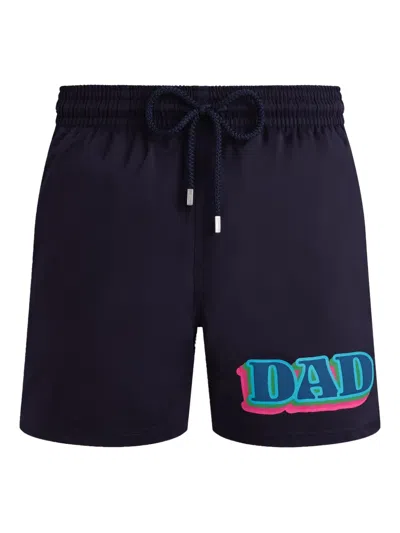 Vilebrequin Dad And Son Stretch Short Swim Shorts In Bleu Marine