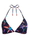 Vilebrequin Disco Stars Triangle Bikini Top In Blue