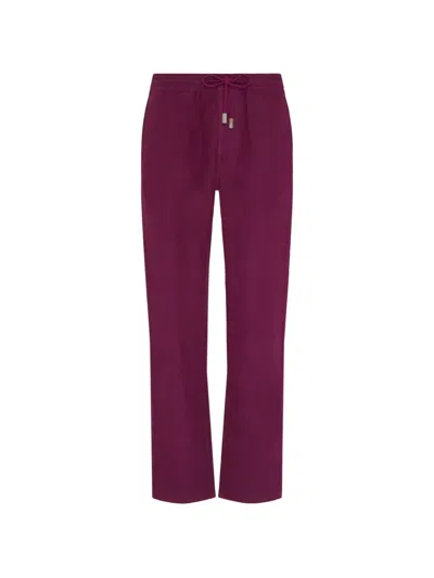 Vilebrequin Drawstring Comfort Linen Trousers In Purple