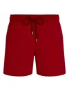 Vilebrequin Men Long Swim Shorts Water-reactive Ronde Des Tortues In Red