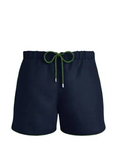Vilebrequin Drawstring Linen Swim Shorts In Blue