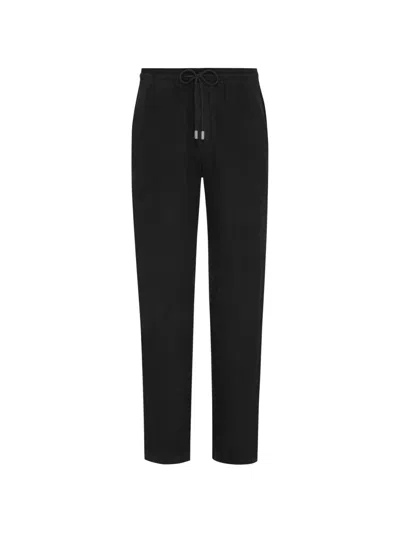 Vilebrequin Drawstring Linen Trousers In Black
