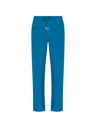 Vilebrequin Drawstring Linen Trousers In Blue