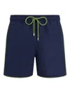 Vilebrequin Drawstring Piped-trim Swim Shorts In Blue