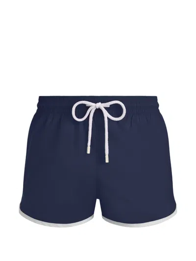 Vilebrequin Drawstring Turtle-embroidery Swim Shorts In Blue