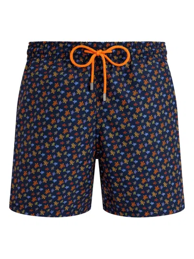 Vilebrequin Drawstring Turtle-print Swim Shorts In Multi