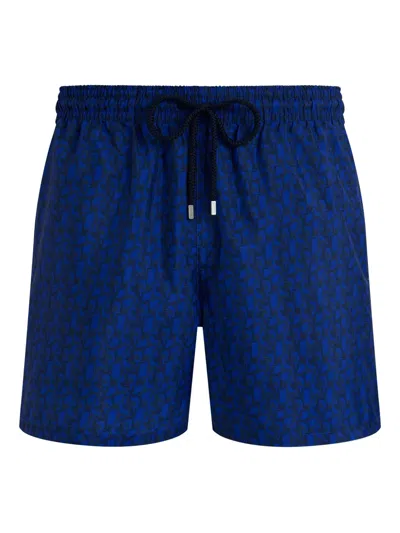 Vilebrequin Drawstring Turtles Swim Shorts In Blue