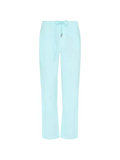 Vilebrequin Drawstring-waist Linen Trousers In Blue